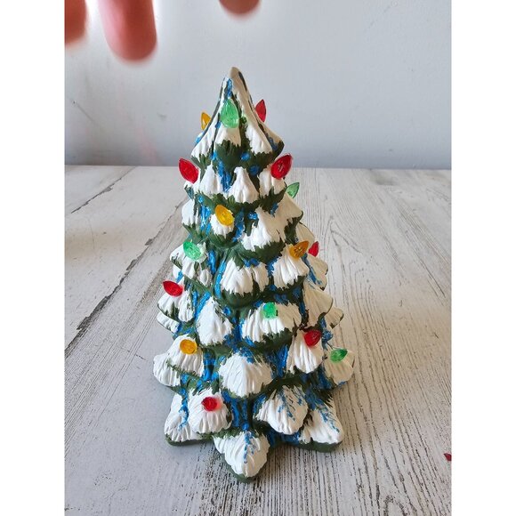 Vintage plaster tree light unique village Xmas decor - Picture 1 of 8